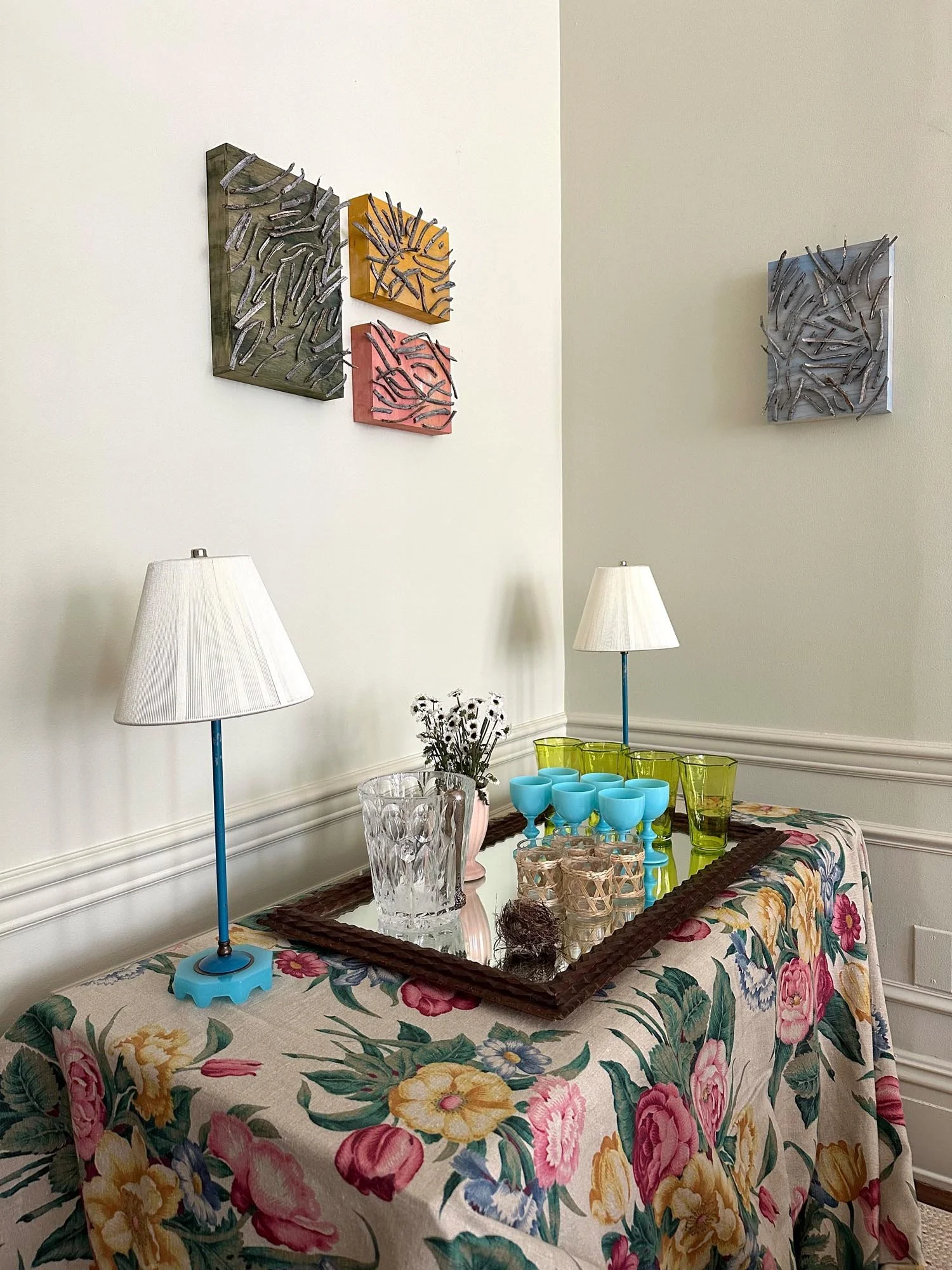 Portieux Vallerysthal French Azure Blue Turquoise Opaline Wine